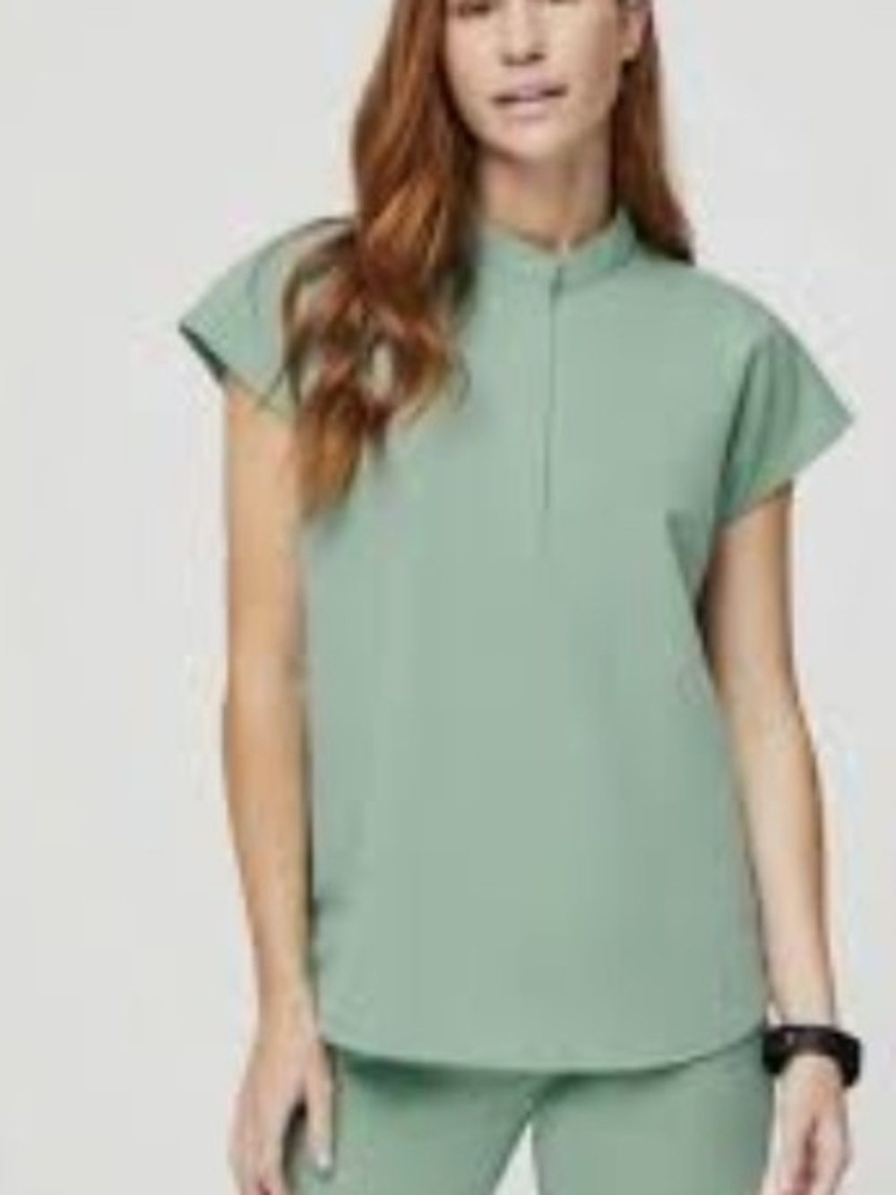 Women’s Short Sleeve Mock Neck Top in Jade